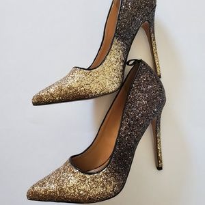 black and gold sparkly shoes